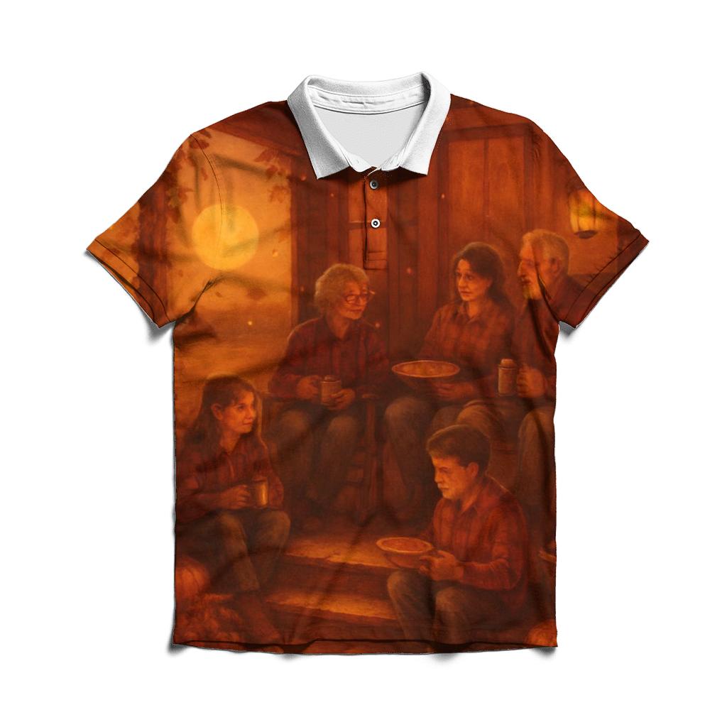 Harvest Moon Porch Gathering personalized polo shirts