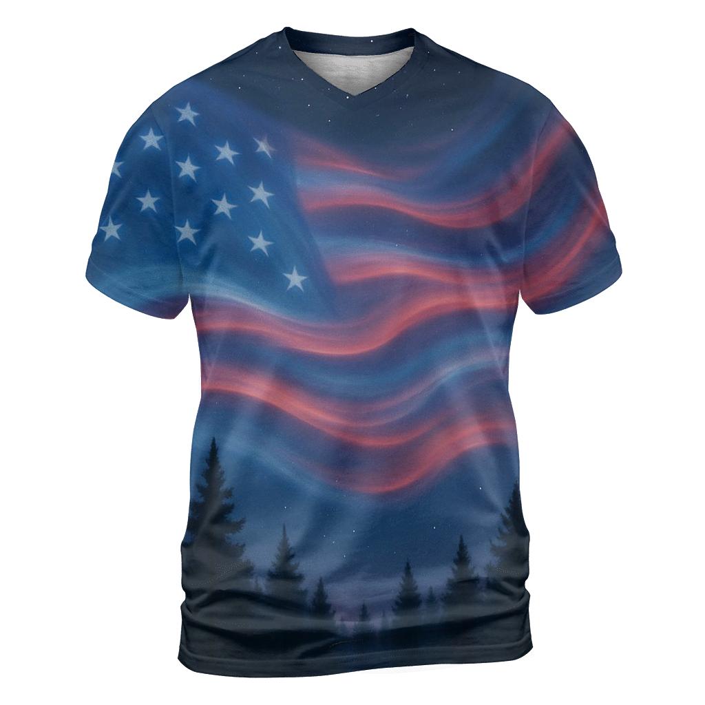 Aurora Stripes Over Pines custom all-over print shirts