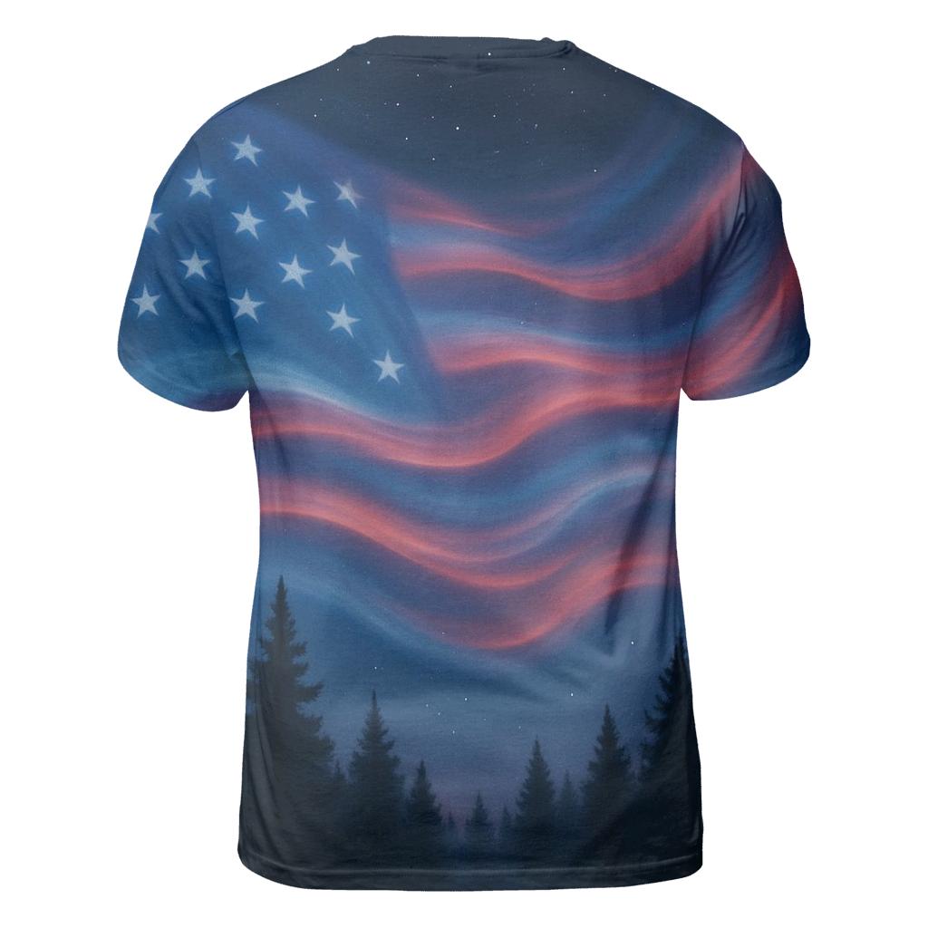 Aurora Stripes Over Pines custom all-over print shirts