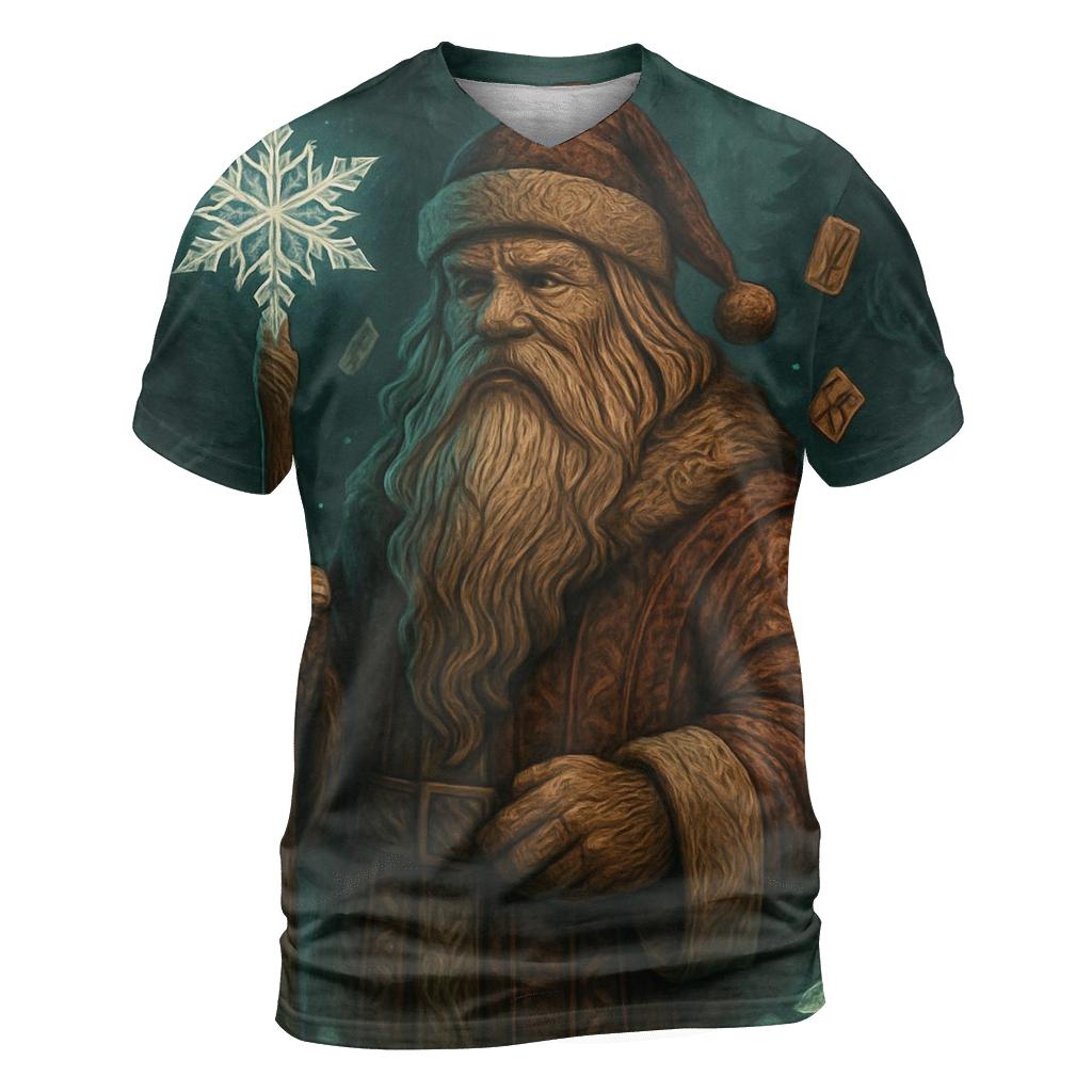 Runic Forest Guardian Santa designer pattern shirts