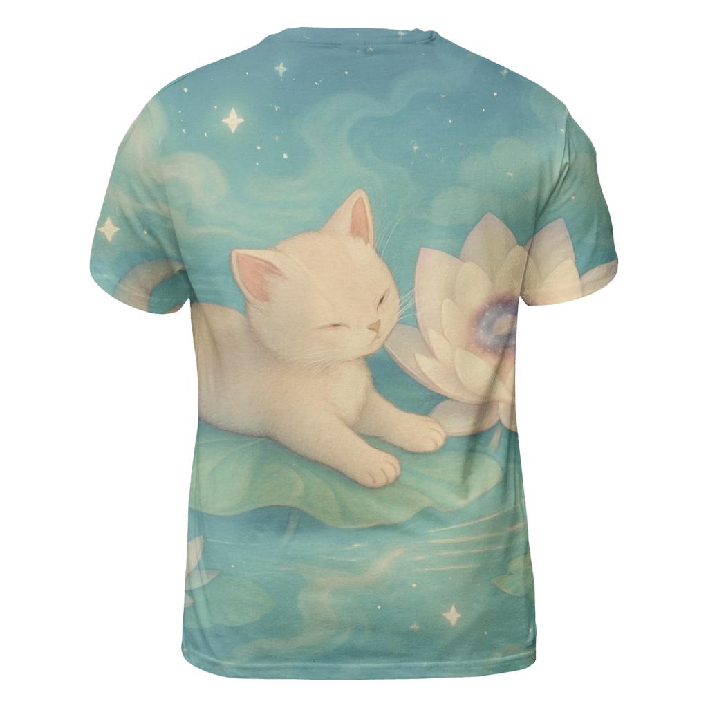 Lotus Star Pond Dreaming Cat personalized full print shirts
