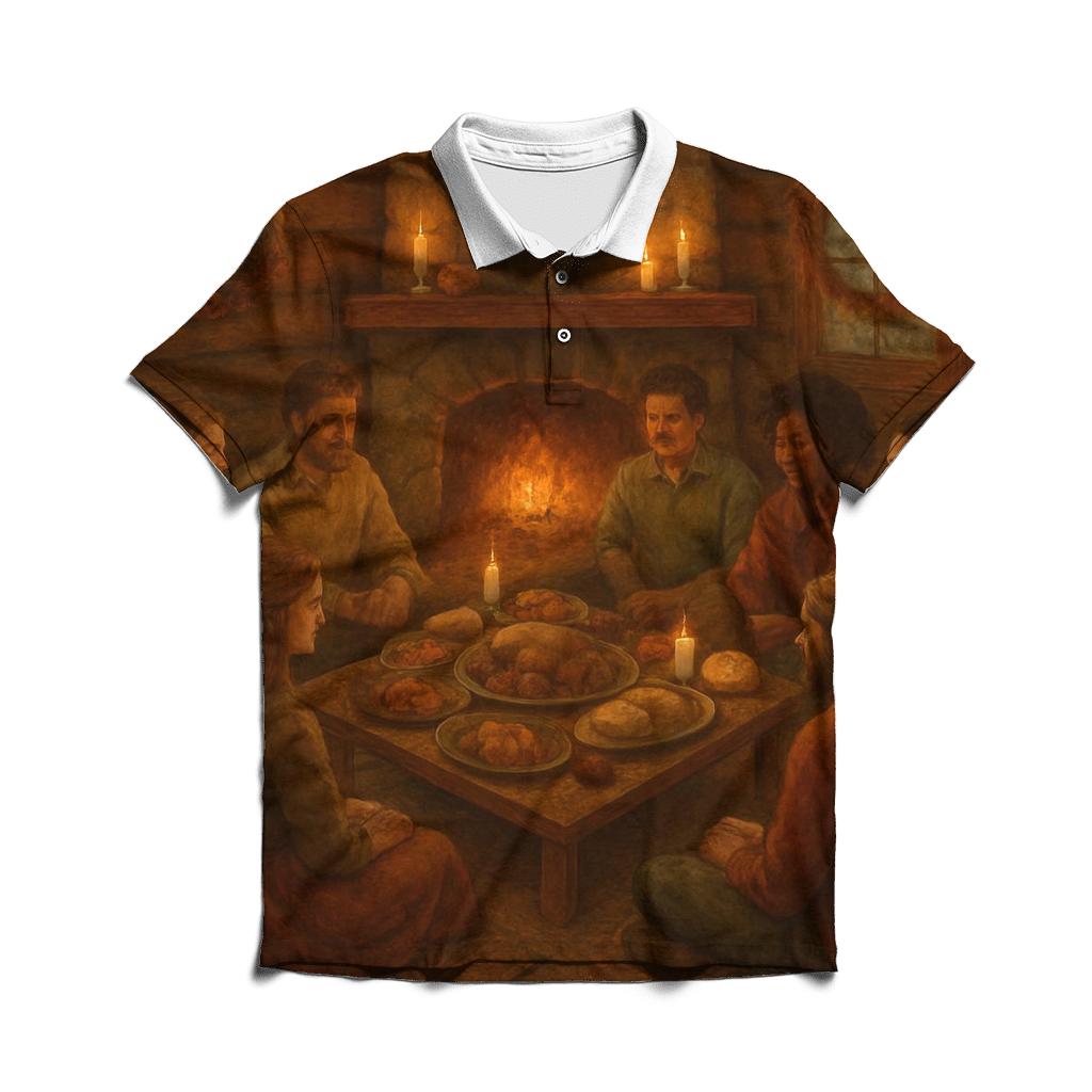 Cabin Hearth Harvest Circle designer slim fit polos