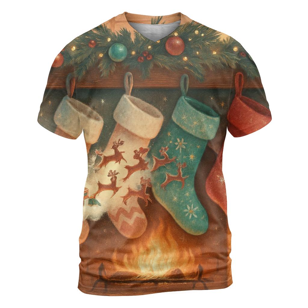 Fireplace Stocking Dreamscape personalized full print shirts