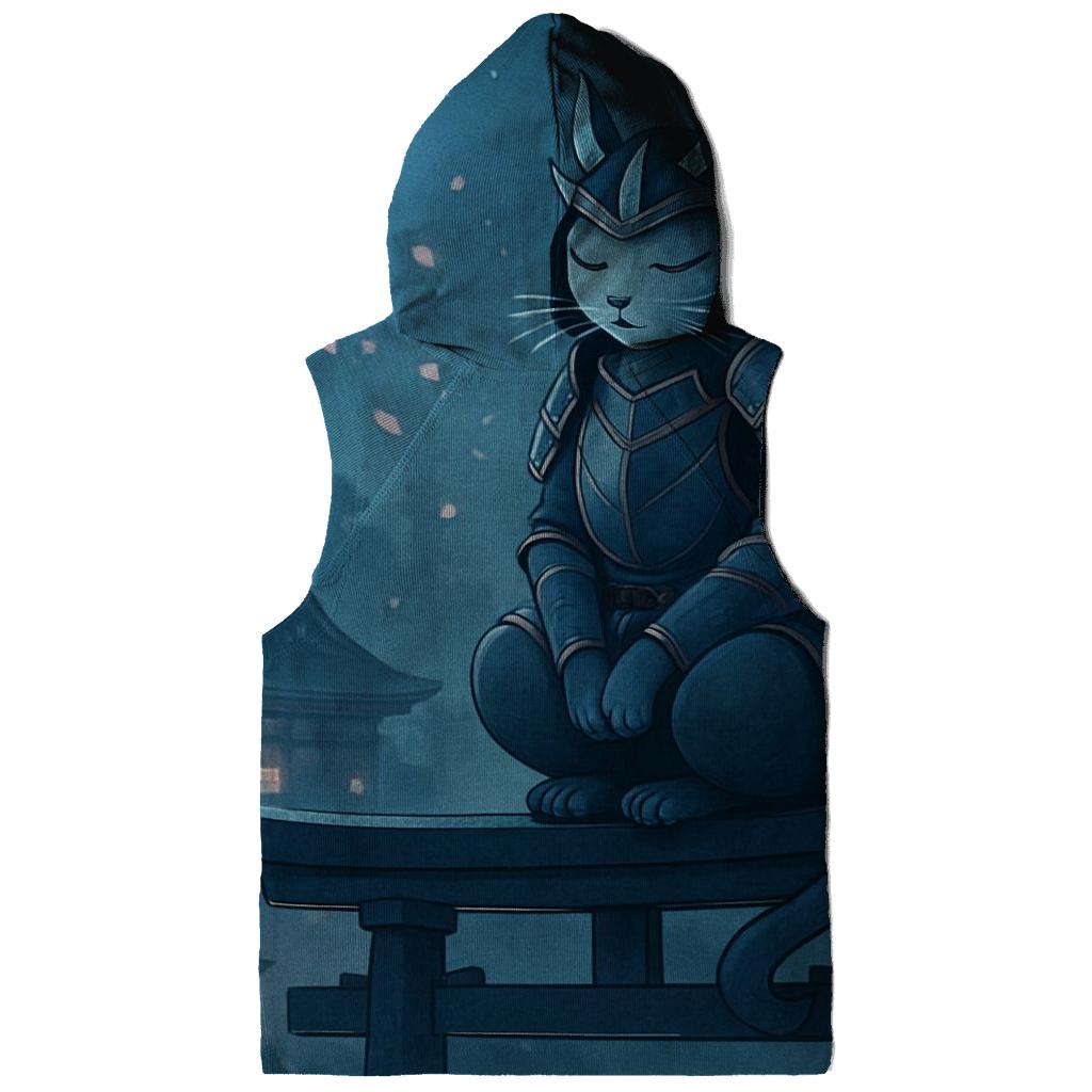 Moonlit Shrine Samurai Cat heavyweight hoodies