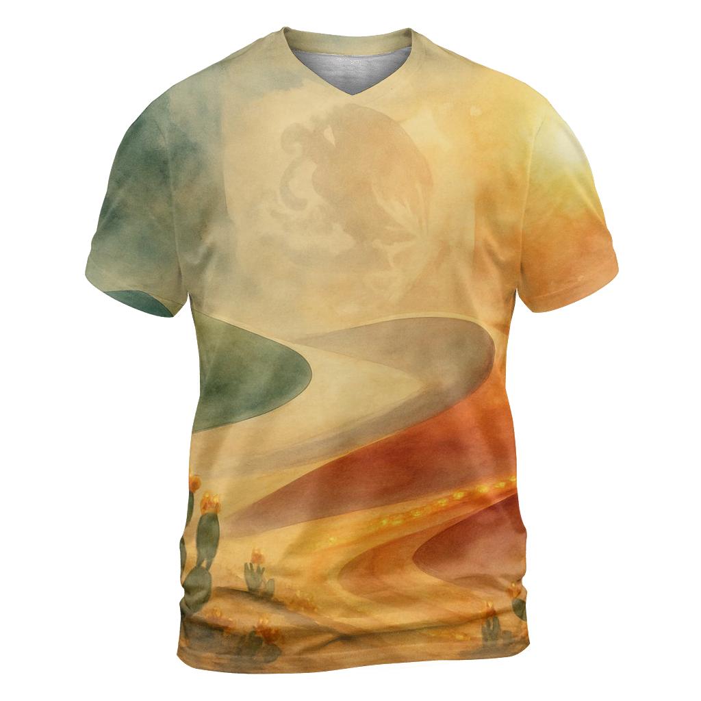 Mexican Flag Desert Bloom Mirage creative print fashion shirts