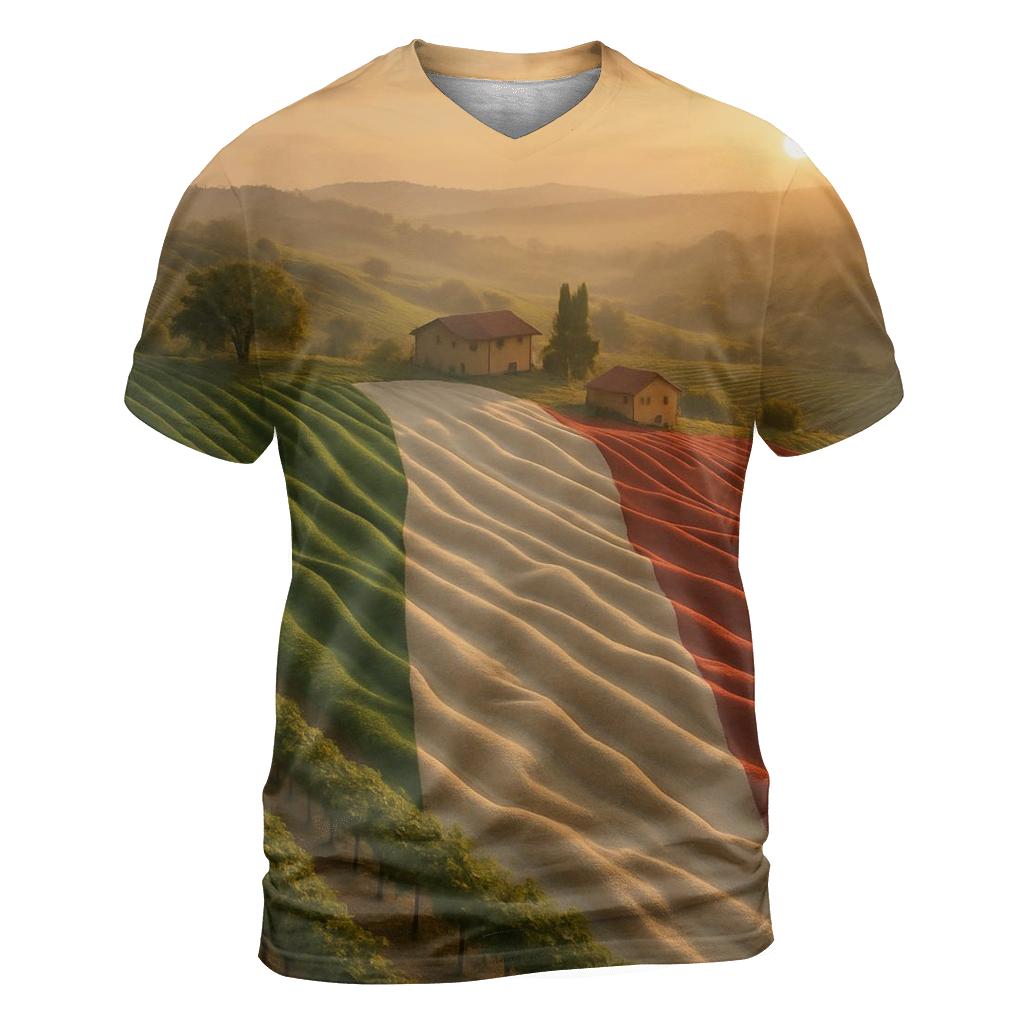 Italian Flag Vineyard Breeze artistic all-over print tops