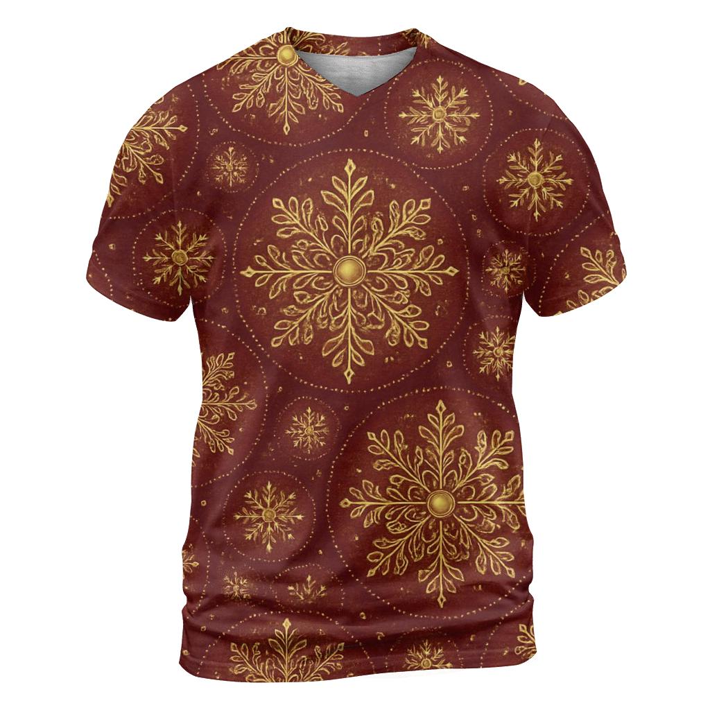Golden Snowflake Medallion Tessellation unique graphic print tees