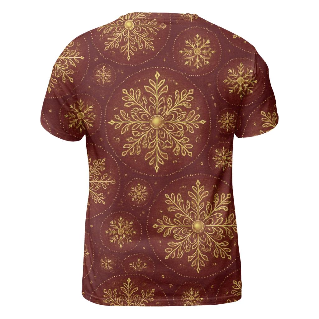 Golden Snowflake Medallion Tessellation unique graphic print tees