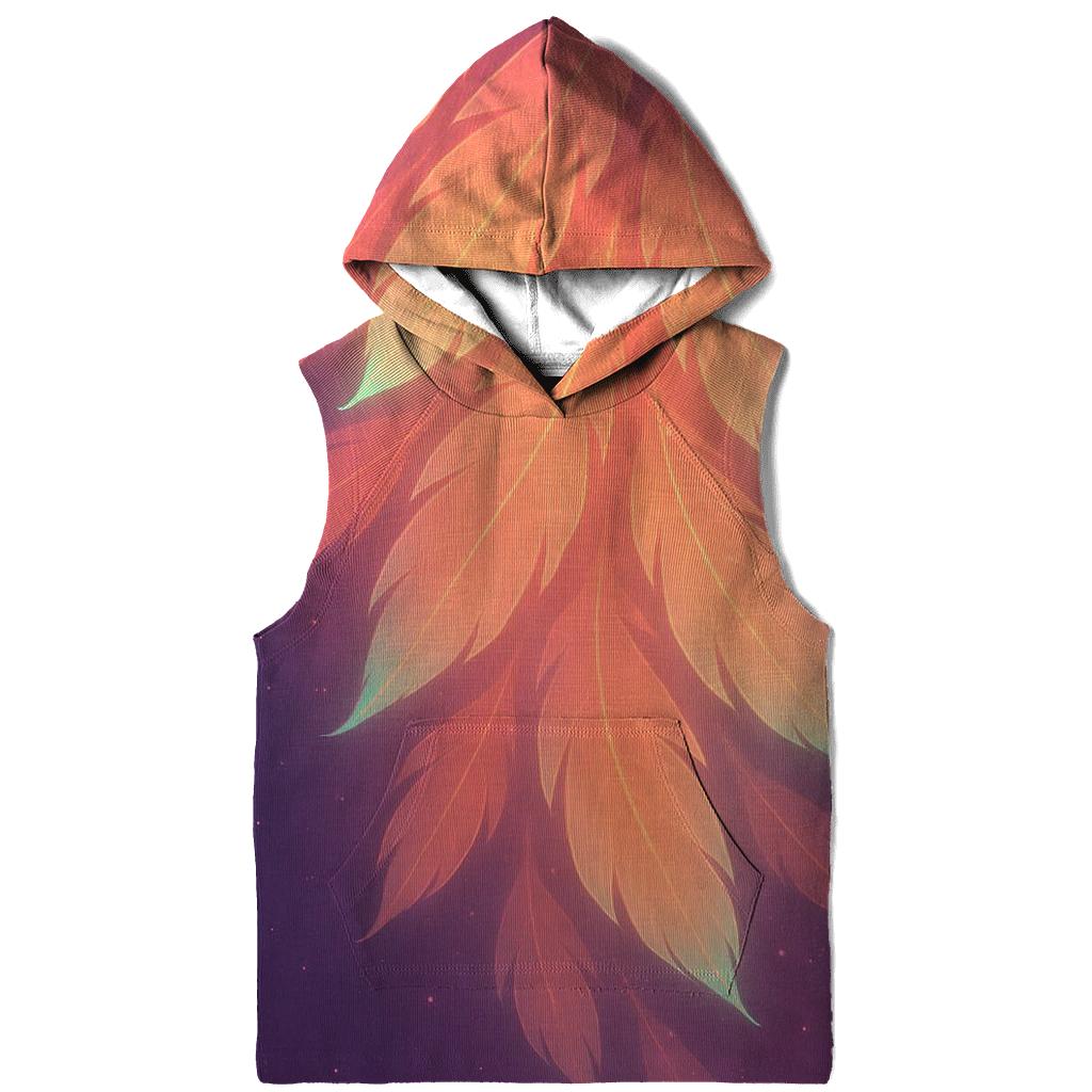 Cascade Of Prism Feathers embroidered hoodies