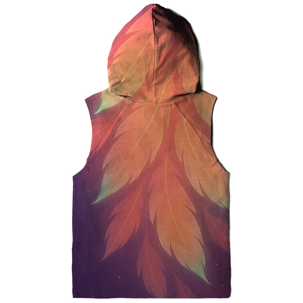Cascade Of Prism Feathers embroidered hoodies