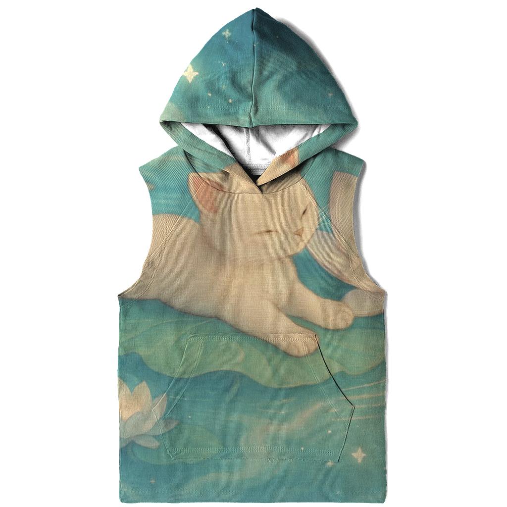 Lotus Star Pond Dreaming Cat printed hoodies