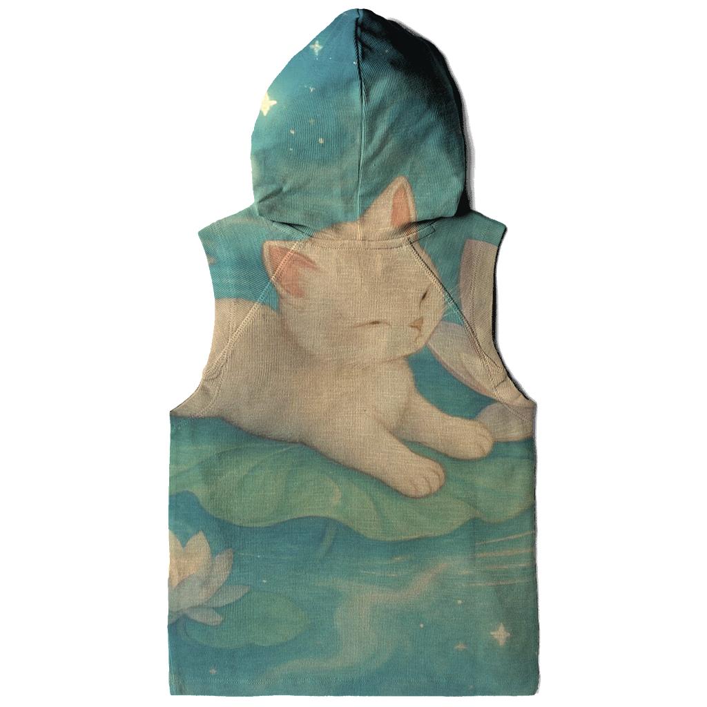 Lotus Star Pond Dreaming Cat printed hoodies