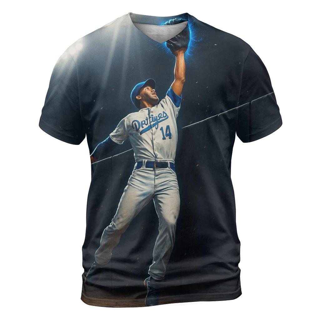 Midnight Halo Catch artistic all-over print tops