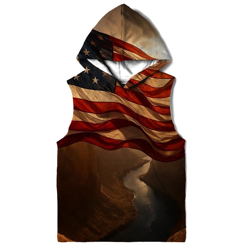 United States Canyon Wind Flag pullover hoodies