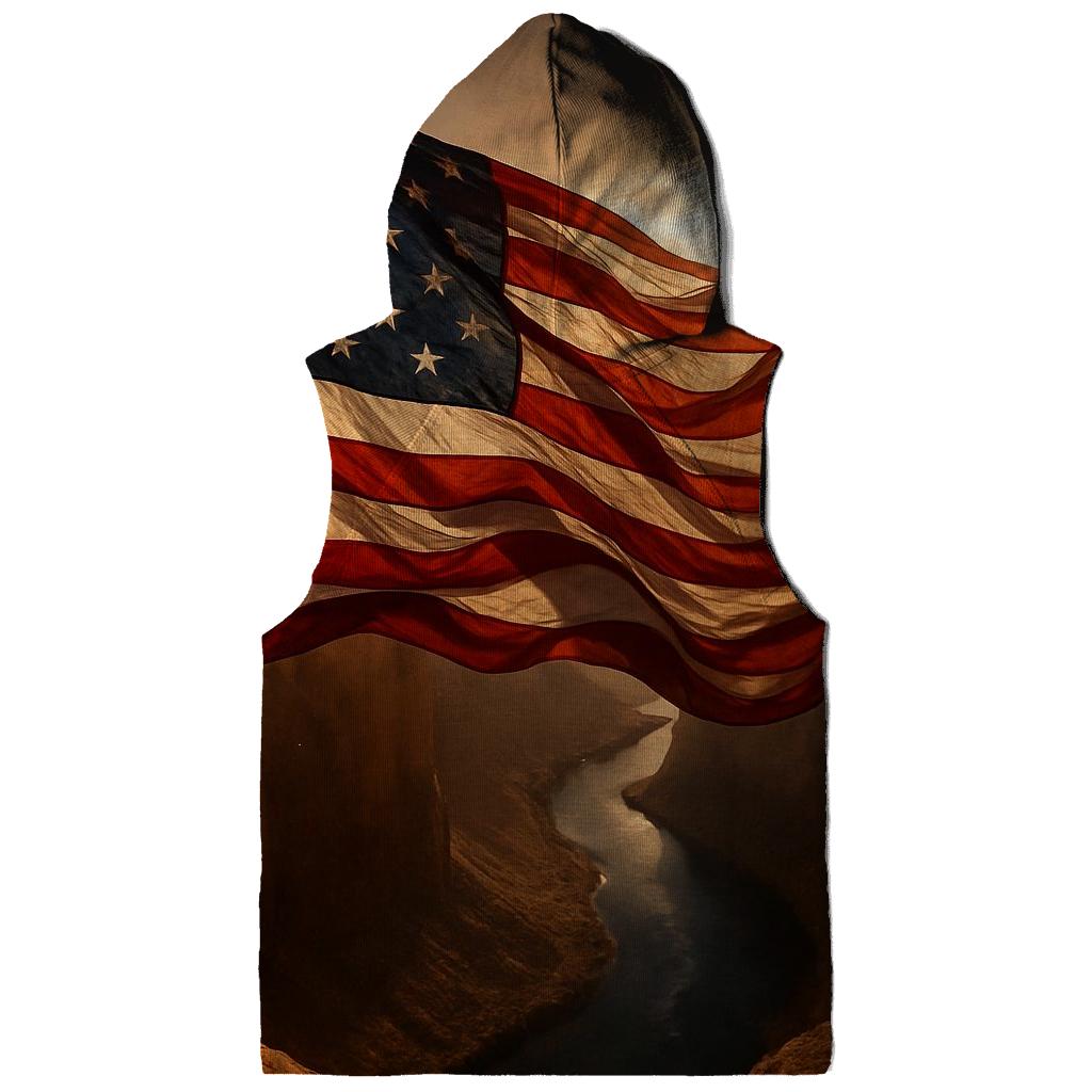 United States Canyon Wind Flag pullover hoodies