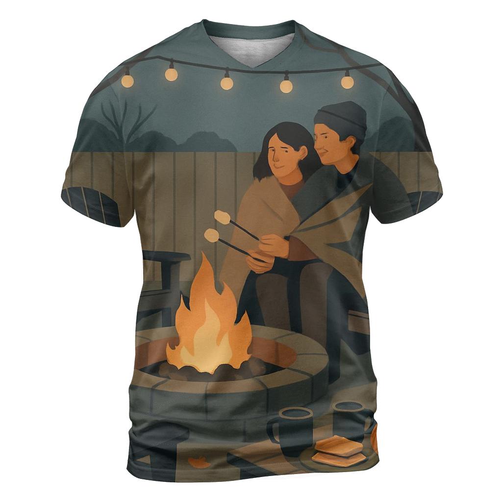 Quiet Backyard Bonfire Thanks trendy printed shirt styles