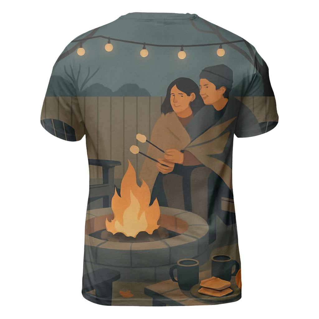 Quiet Backyard Bonfire Thanks trendy printed shirt styles