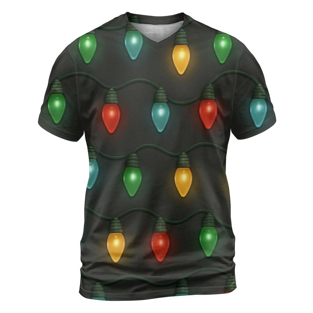Christmas Light Bulb Loop On Charcoal custom all-over print shirts