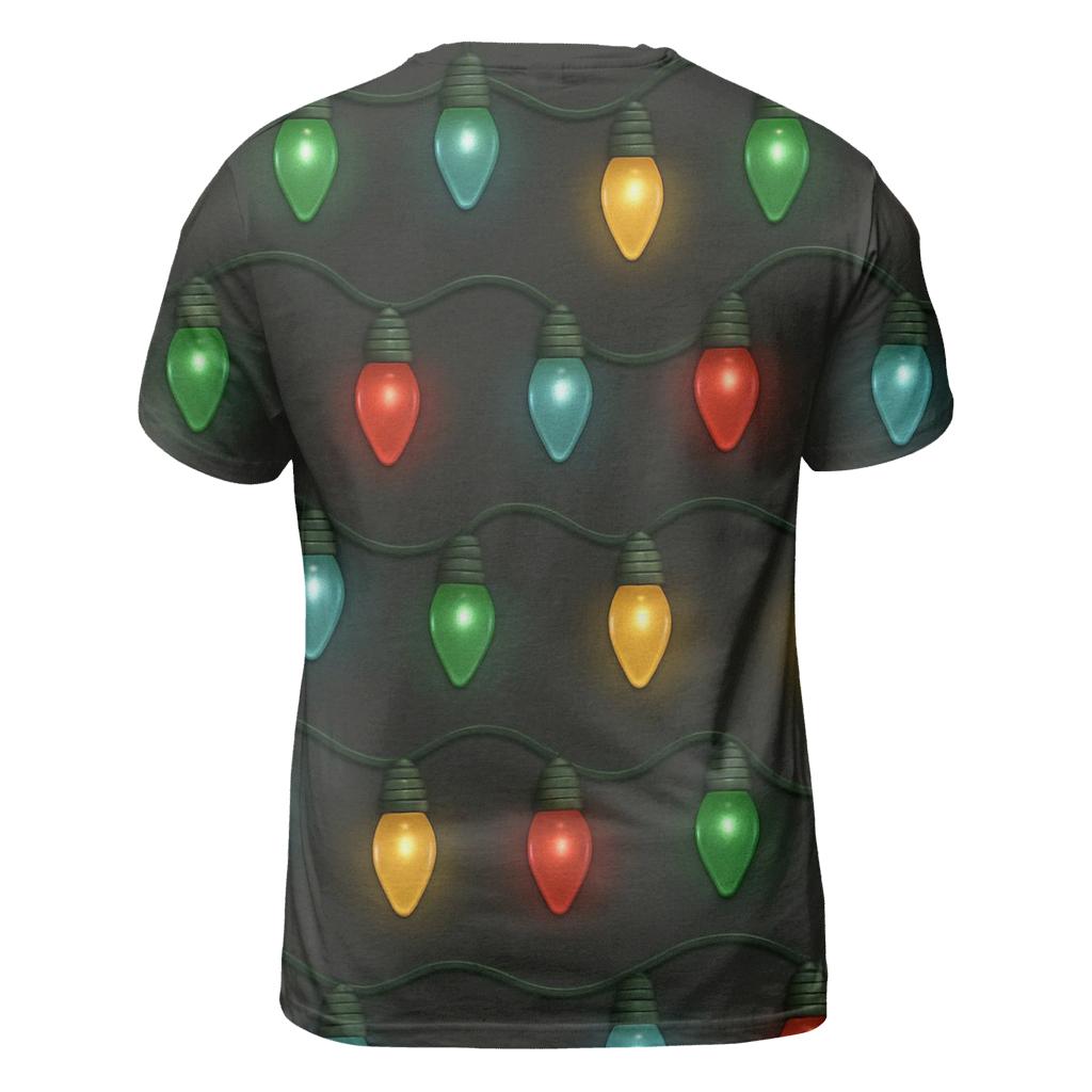 Christmas Light Bulb Loop On Charcoal custom all-over print shirts