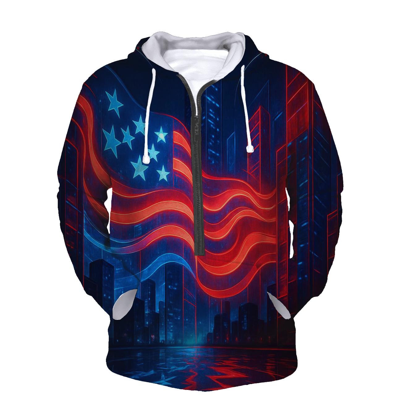 Neon Skyline Starwave designer hoodies
