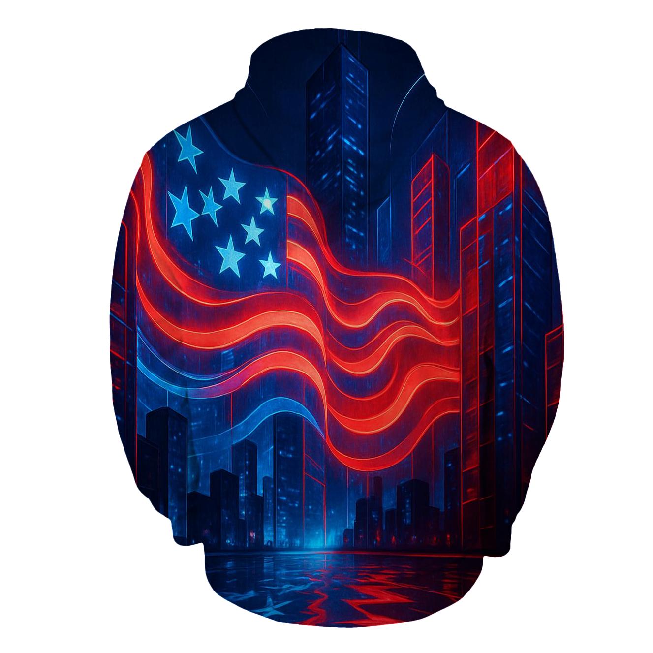 Neon Skyline Starwave designer hoodies