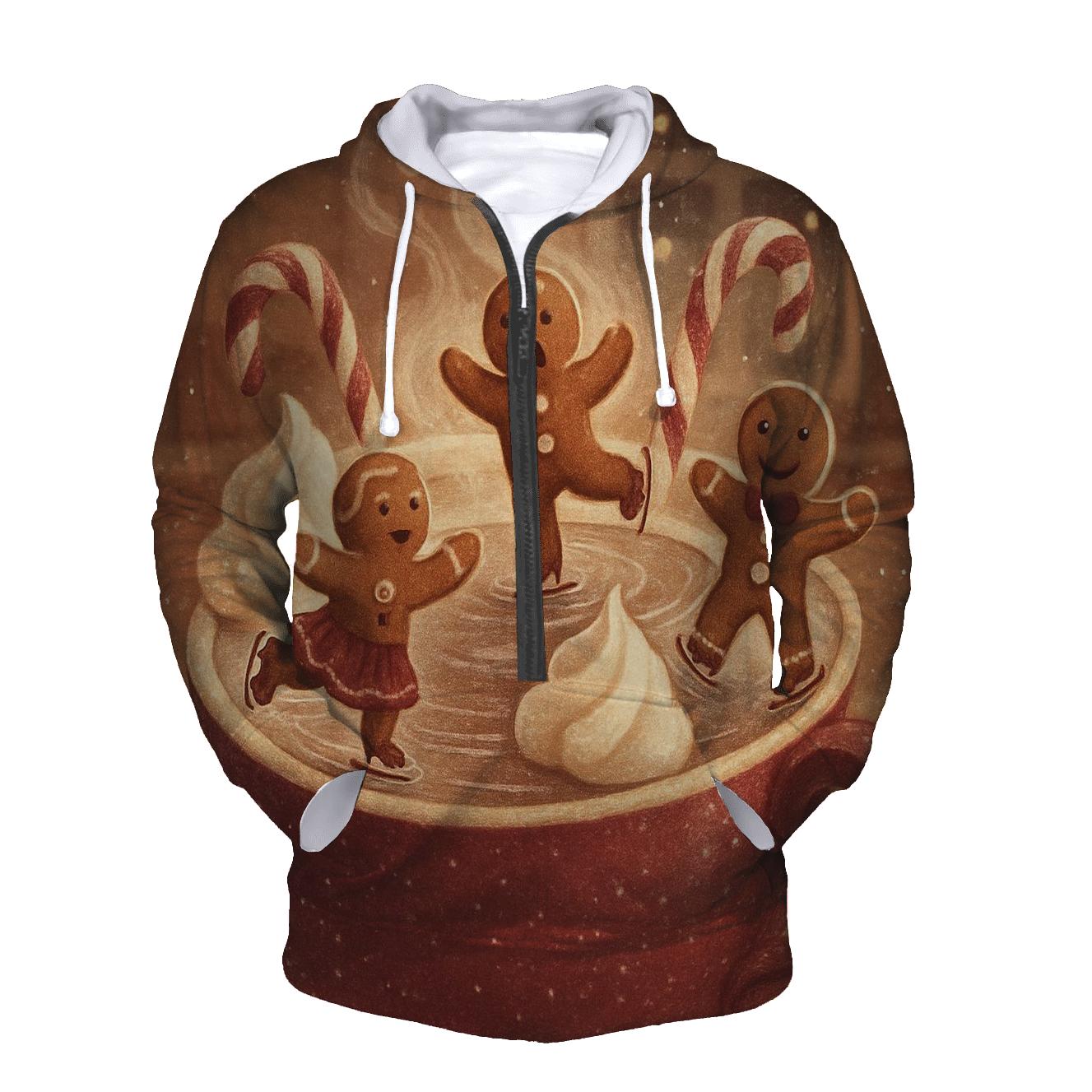 Gingerbread Hot Cocoa Skate Party premium hoodies