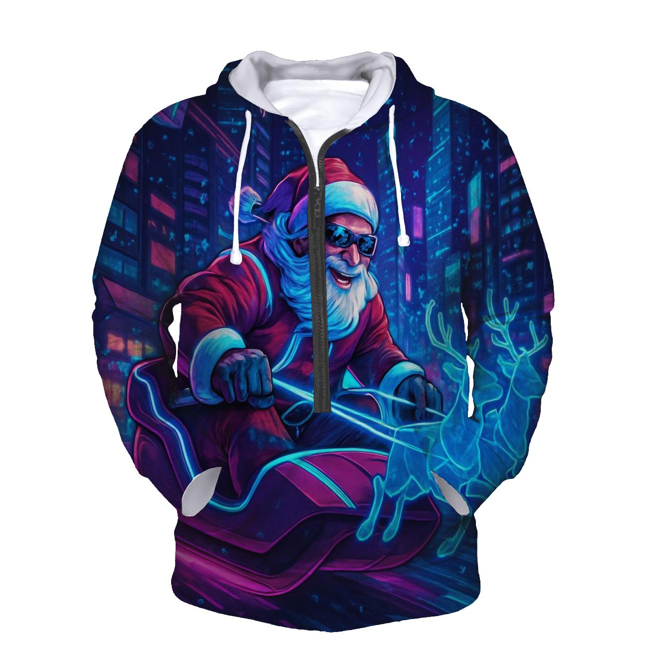 Cyber Sleigh Street Santa designer hoodies