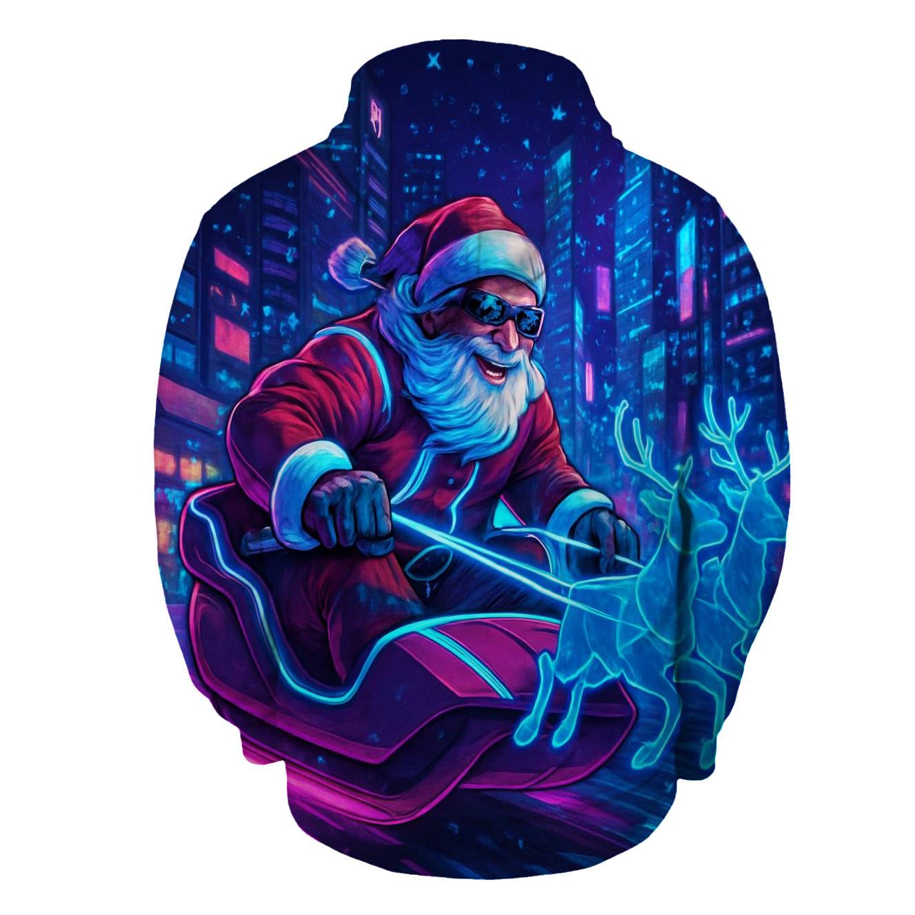 Cyber Sleigh Street Santa designer hoodies