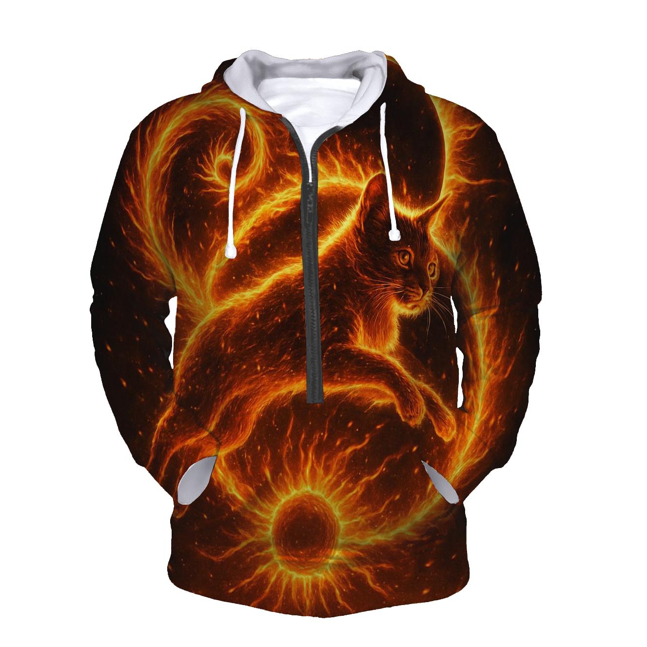 Solar Flare Fire Dancer Cat hoodie designs