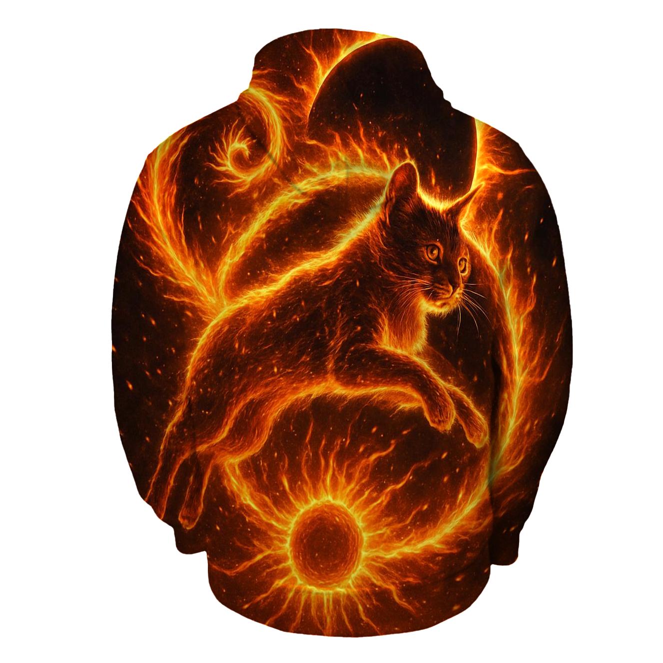 Solar Flare Fire Dancer Cat hoodie designs