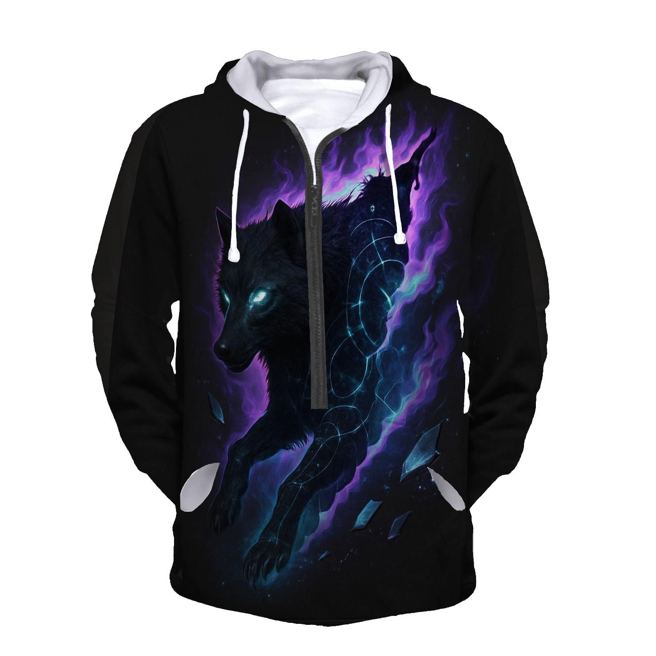 Temporal Rift Shadow Wolf designer hoodies