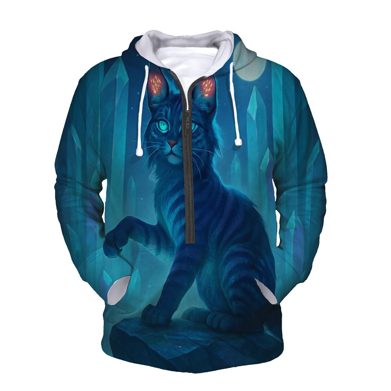 Crystal Forest Mystic Lynx embroidered hoodies