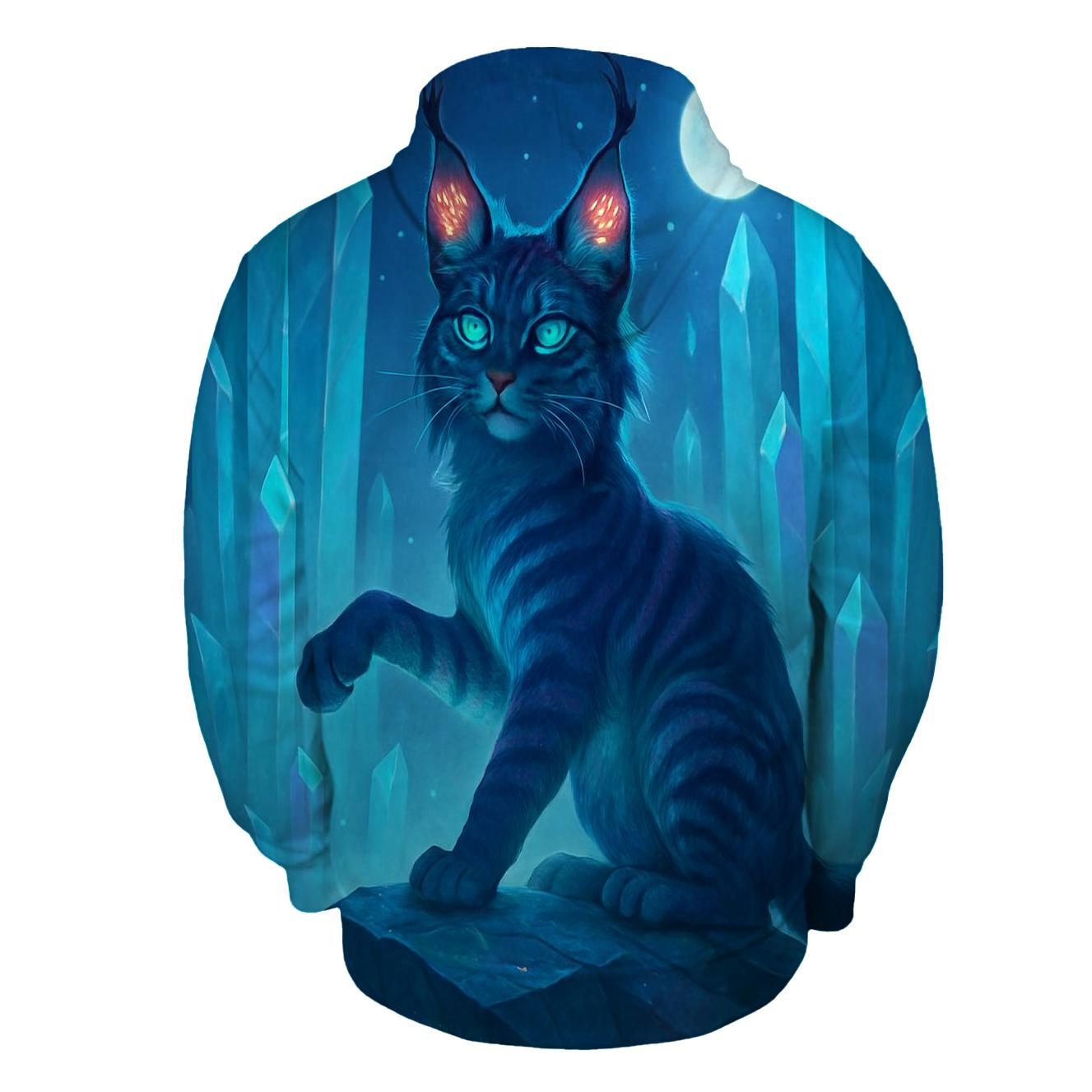 Crystal Forest Mystic Lynx embroidered hoodies