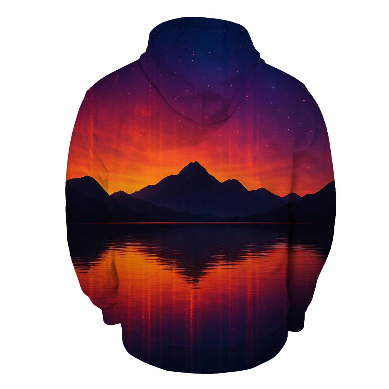 Mirror Lake Aurora Sunset premium hoodies