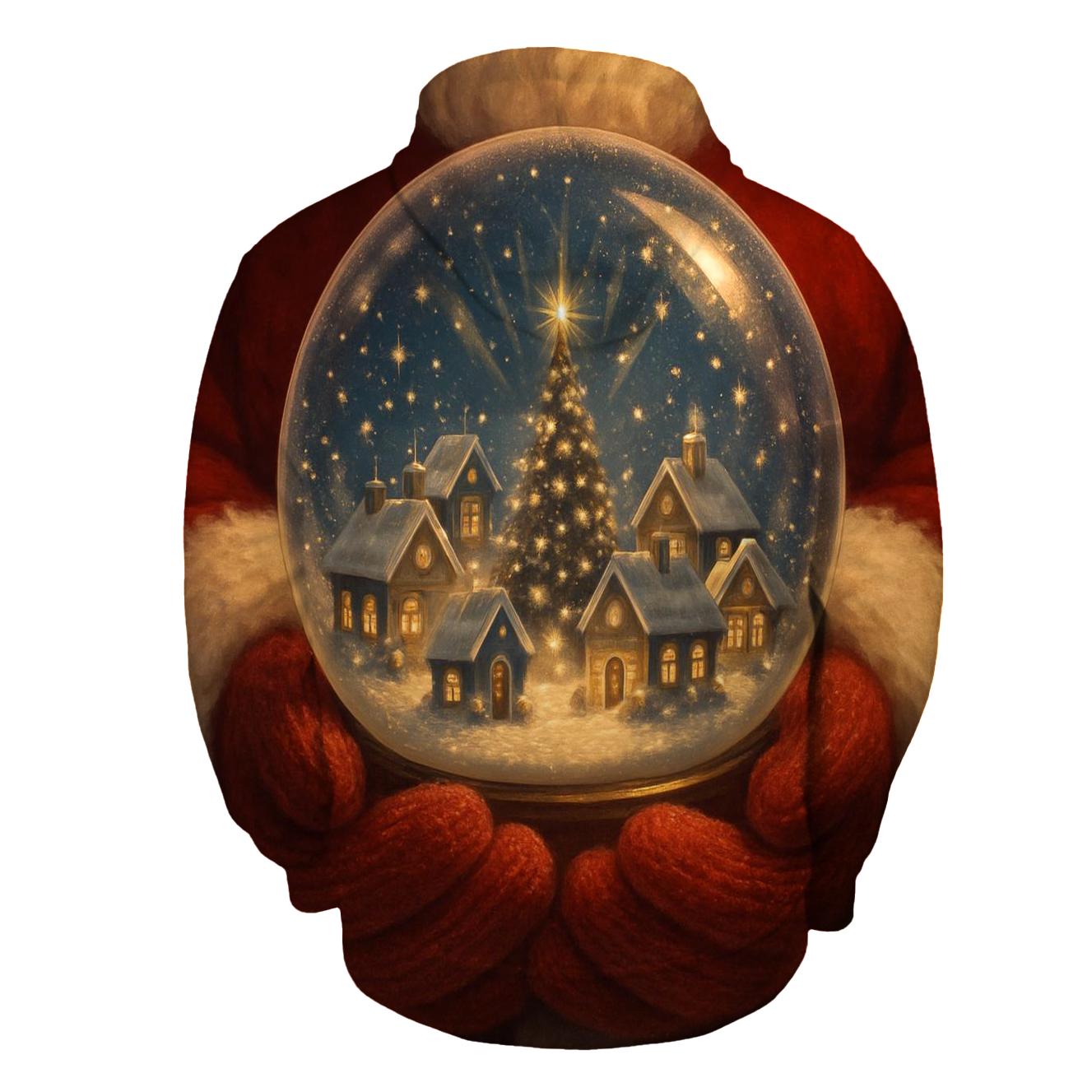 Snow Globe Village Atop Santas Mittens designer hoodies
