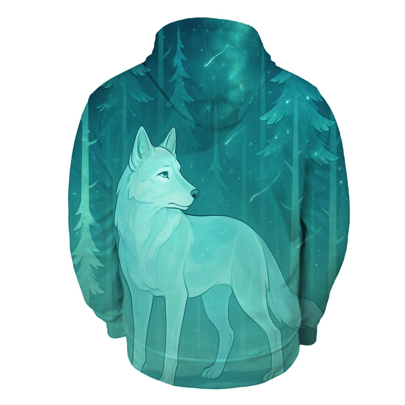Starlit Forest Echo Wolf hoodies fashion