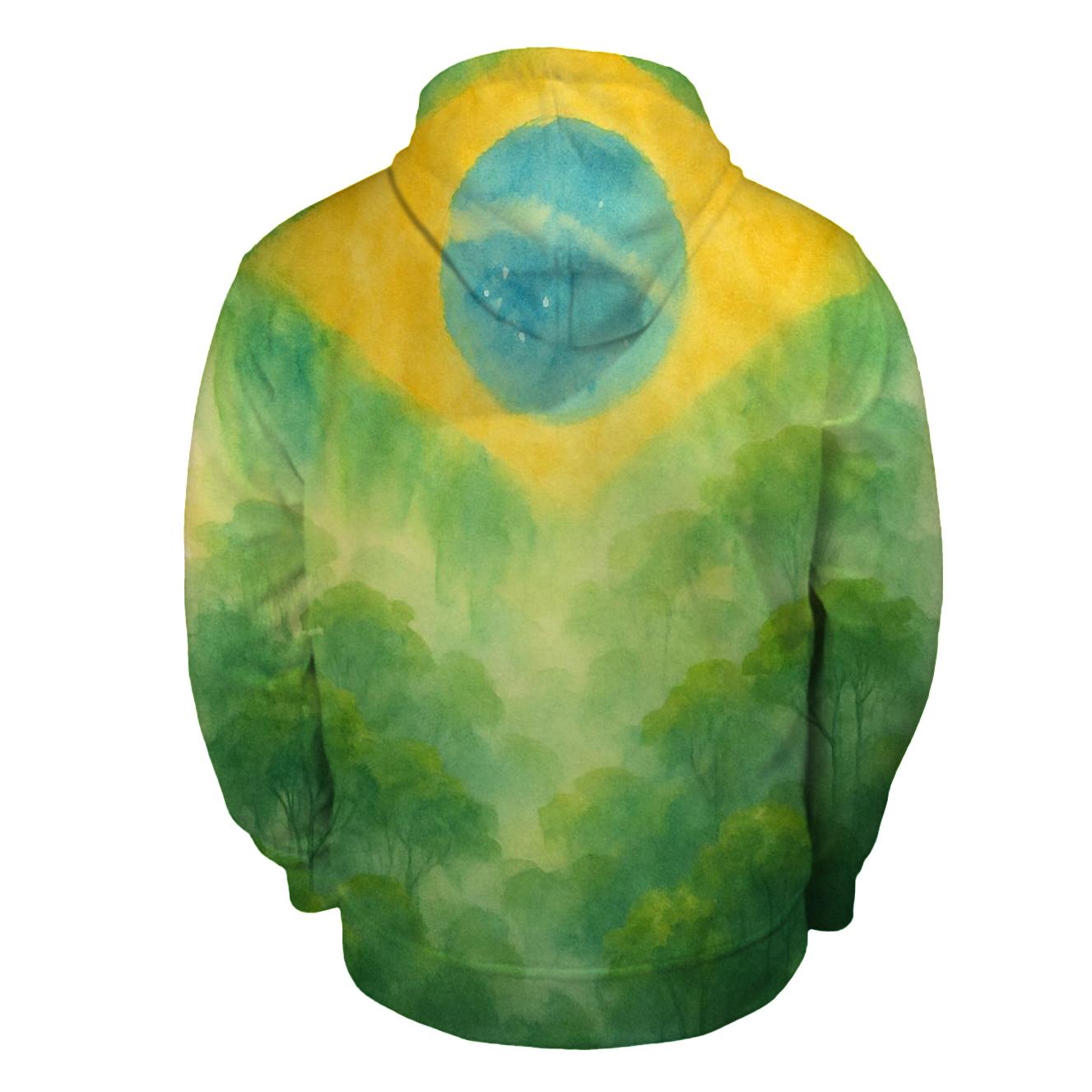 Brazilian Rainforest Flag Aurora embroidered hoodies