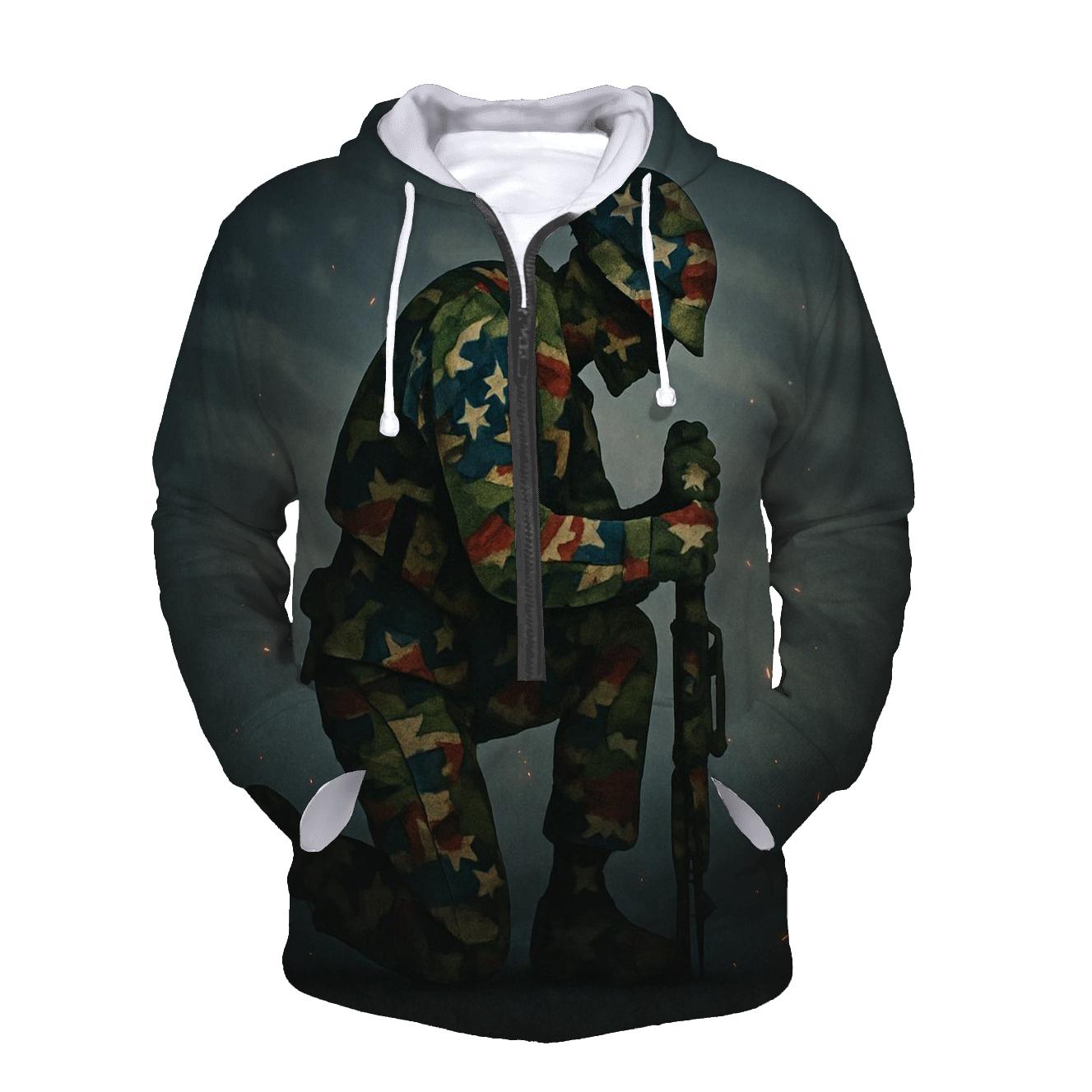 Camouflage Of Fifty Stars lightweight hoodies