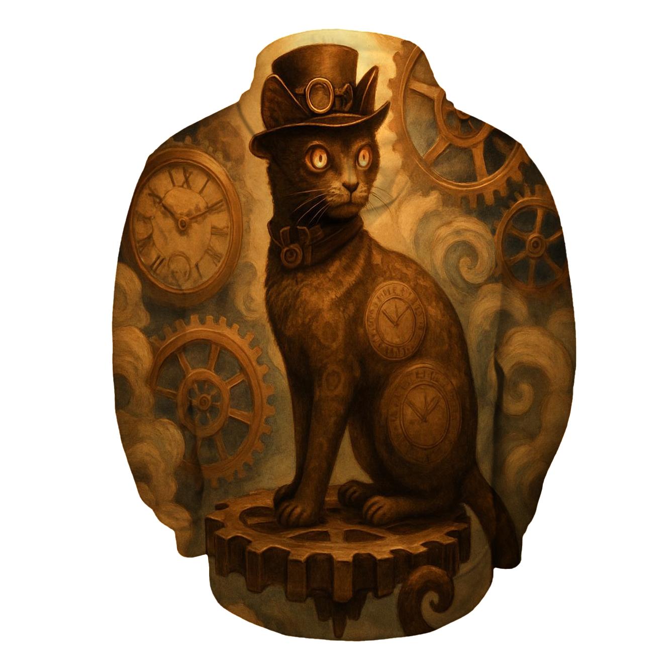 Clockwork Time Voyager Cat pullover hoodies