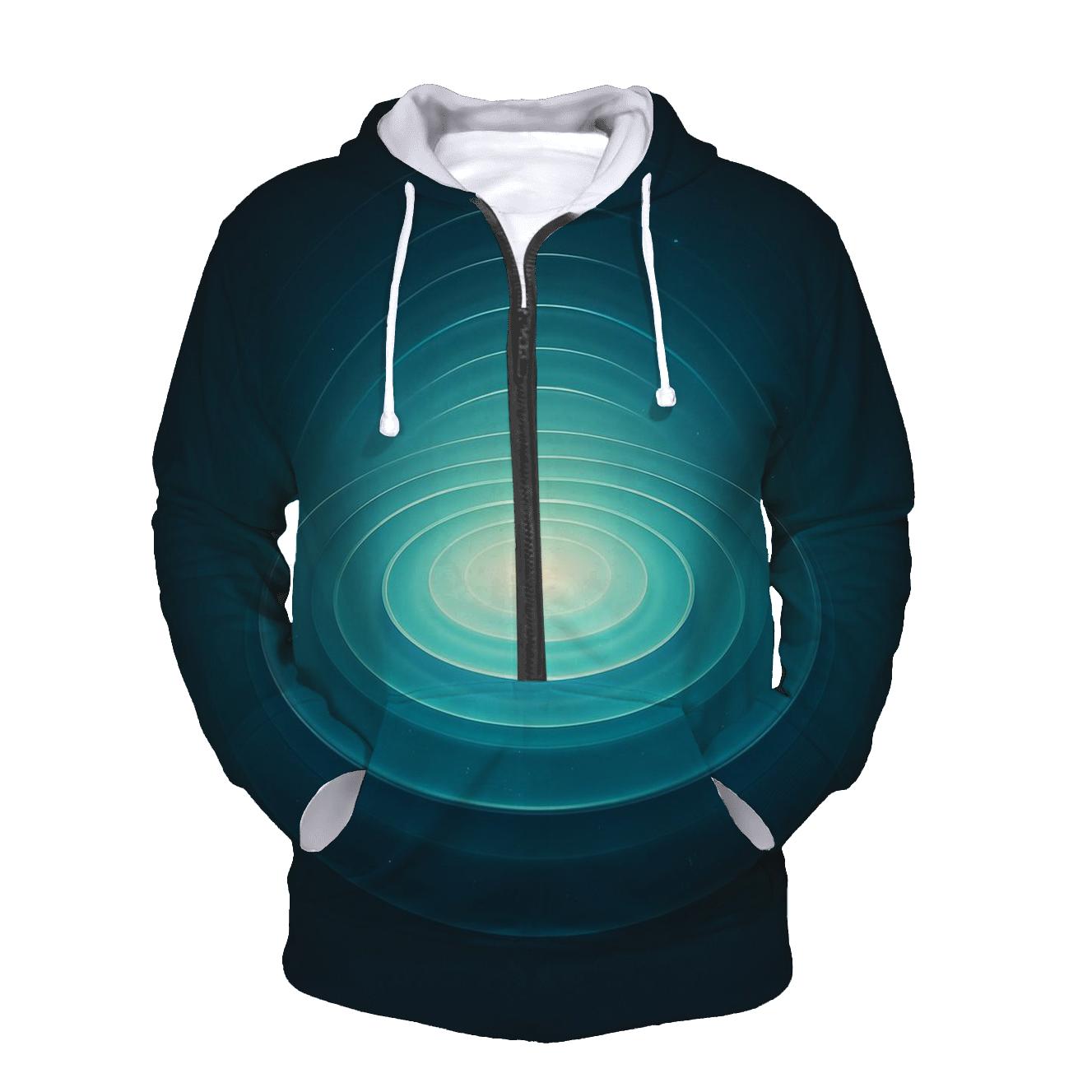 Celestial Ripple Gradient Pool embroidered hoodies
