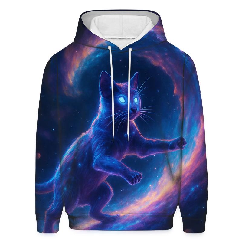 Nebula Tide Guardian Cat embroidered hoodies