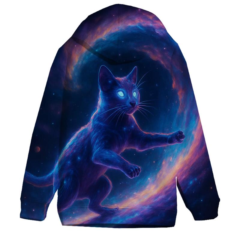 Nebula Tide Guardian Cat embroidered hoodies