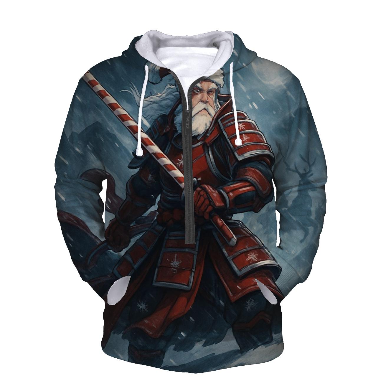 Snowstorm Samurai Santa heavyweight hoodies