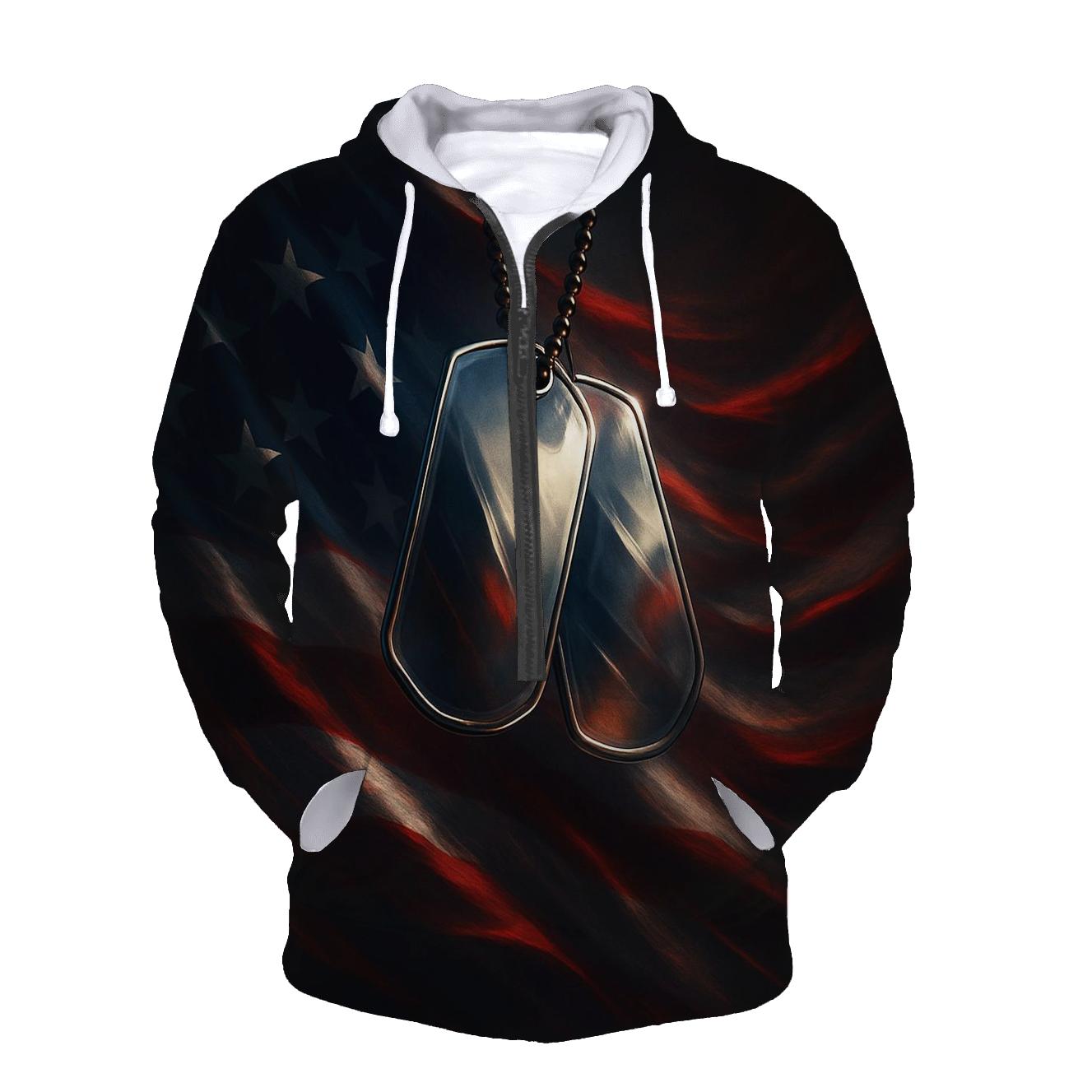 Dog Tags In The Heart Of The Flag hoodies fashion