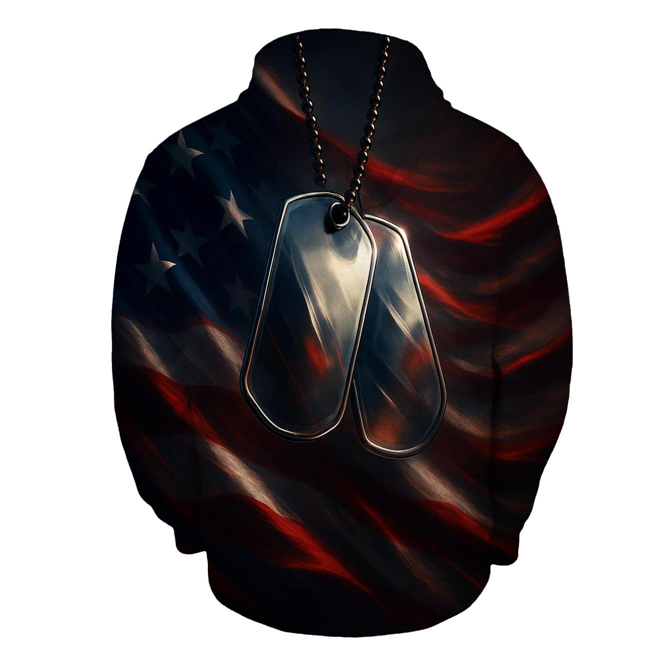Dog Tags In The Heart Of The Flag hoodies fashion