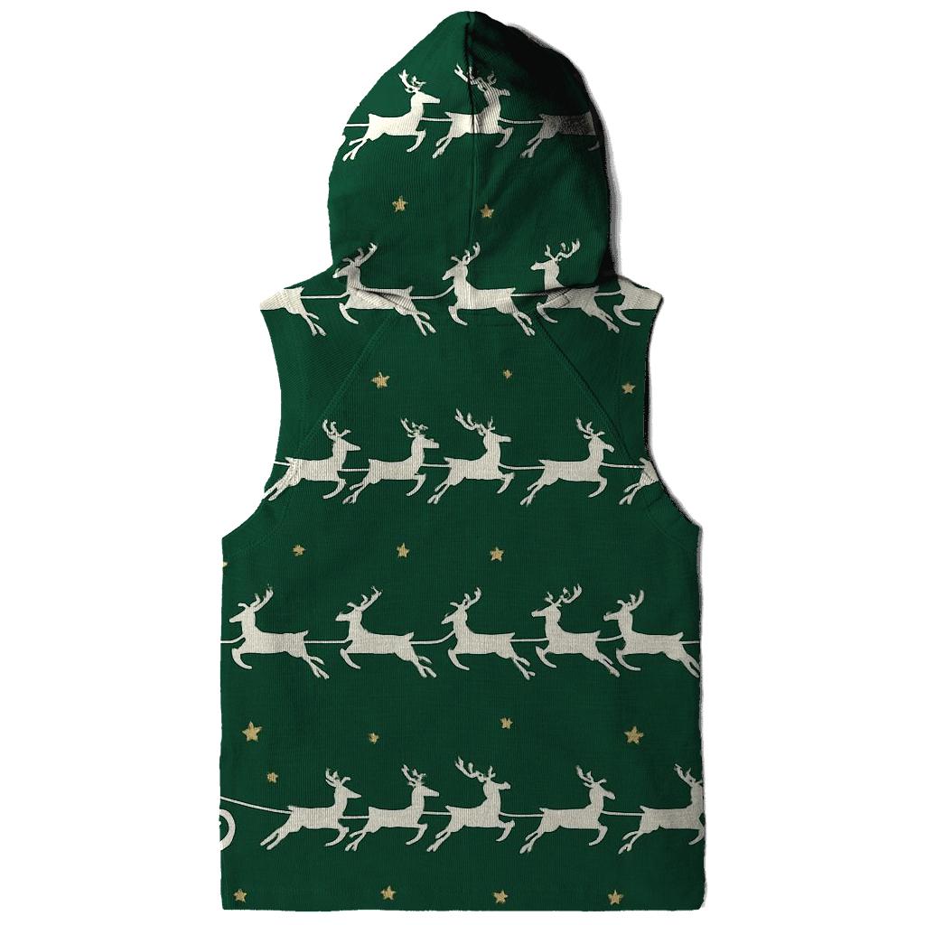 Santa Silhouette Parade On Fir Green graphic hoodies