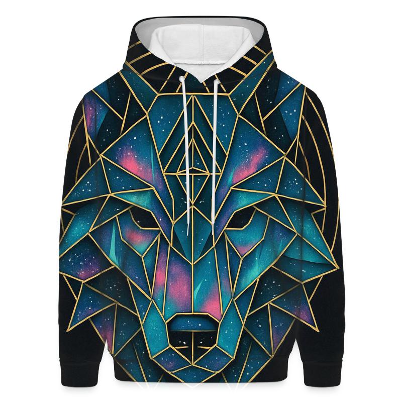 Quantum Geometric Wolf Gate zip-up hoodies