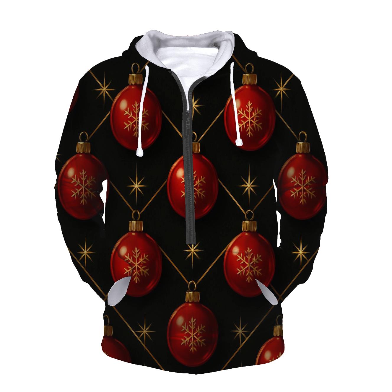 Crimson Bauble Lattice On Midnight Black hoodie designs