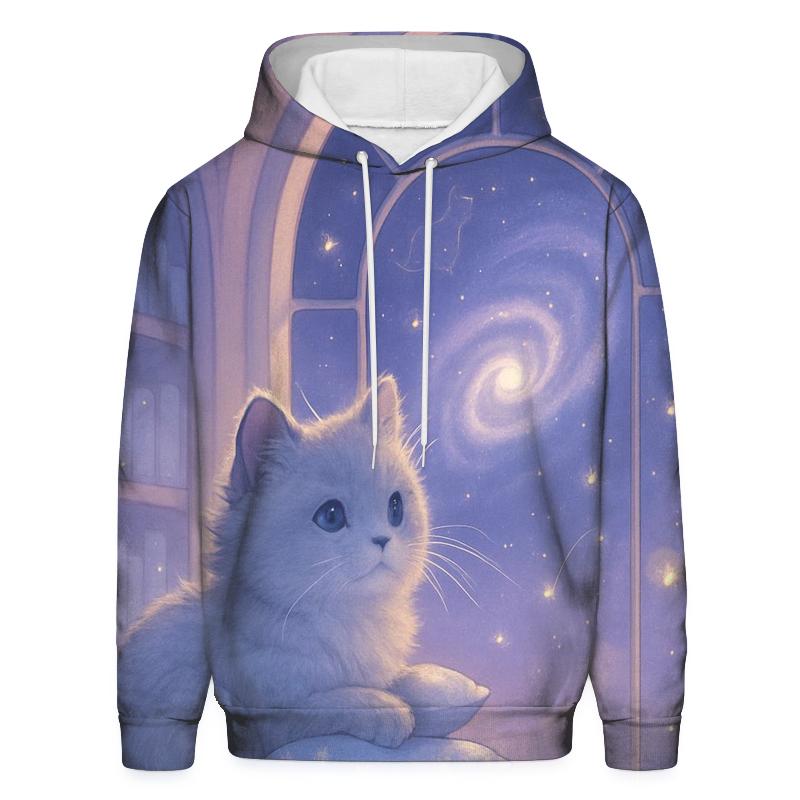 Stargazer Library Window Cat heavyweight hoodies