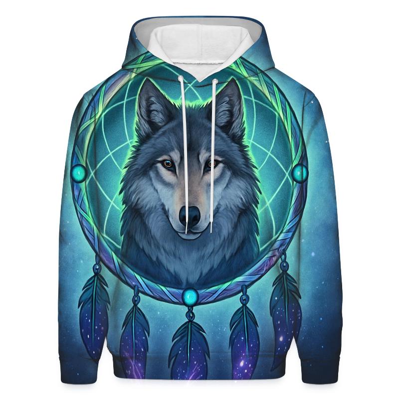 Aurora Dreamcatcher Guardian Wolf lightweight hoodies